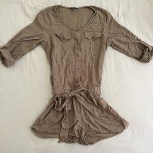 GUESS Army Green Button-Up Romper